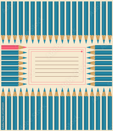 Cover for notebook with colorful pencils