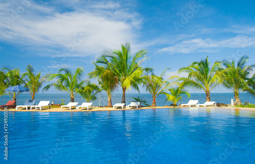 Fototapeta Naklejka Na Ścianę i Meble -  Resort Relaxation Paradise Pool