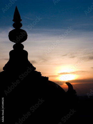 A Silhouette of a Temple Dome