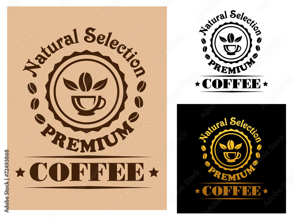 Fototapeta Natural Selection Premium Coffee label