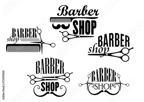 Barber Shop badges or signs set