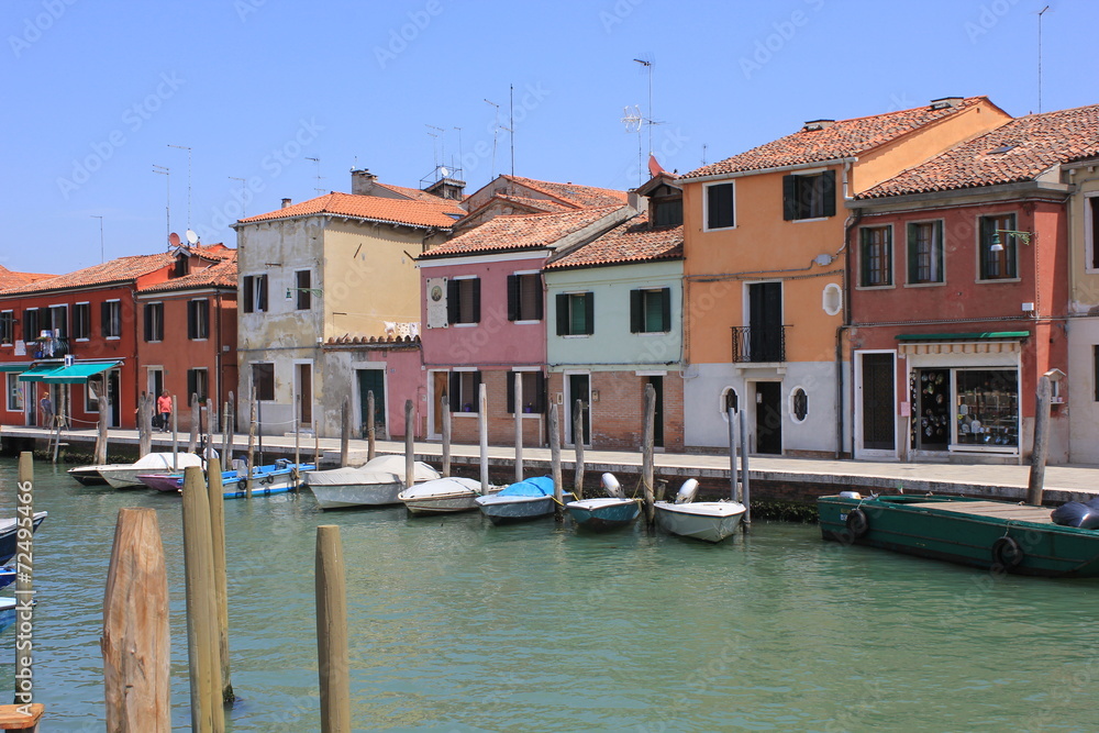 Tyical view of the little island of Murano, Venice