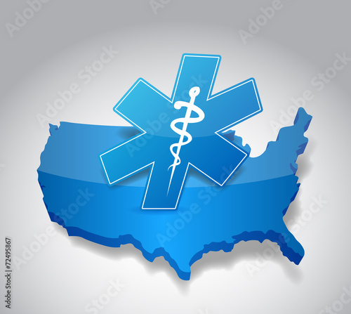 us medical symbol map illustration photo