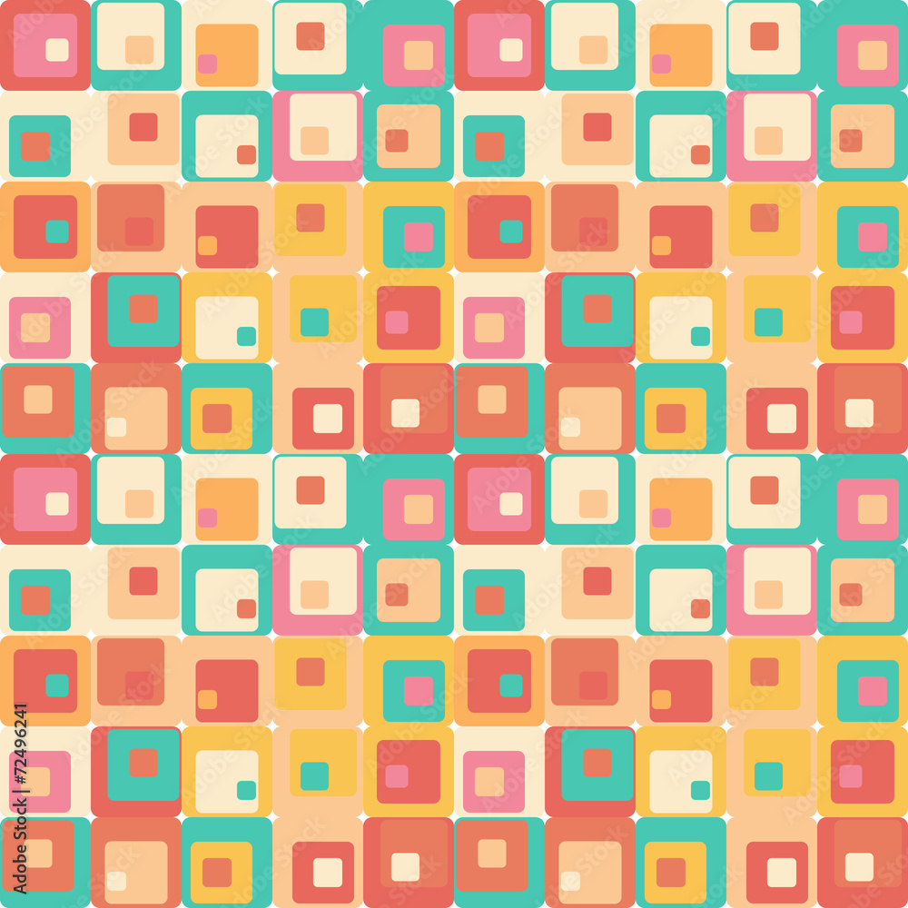 Cute seamless retro pattern of squares. Cute seamless retro pattern of squares.