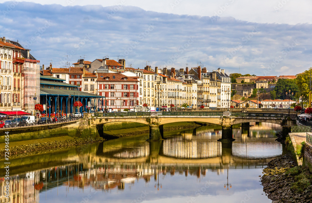 Buildings at the embankment of Bayonne - France, Aquitaine