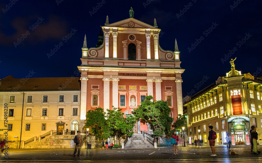 Franciscan Church of the Annunciation in Ljubljana, Slovenia
