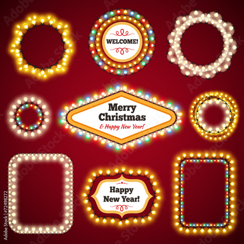 Christmas Lights Frames with a Copy Space Set3