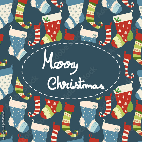 Christmas greeting card with socks