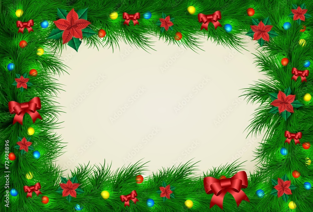 Christmas vector frame for picture and text horizontal Christmas vector frame for picture and text horizontal
