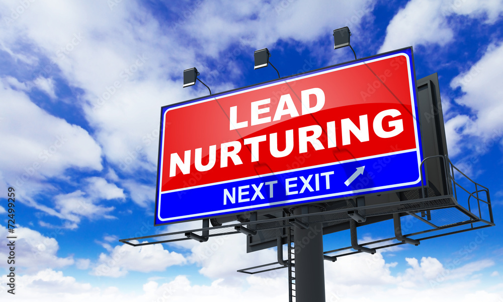 Fototapeta premium Lead Nurturing on Red Billboard.