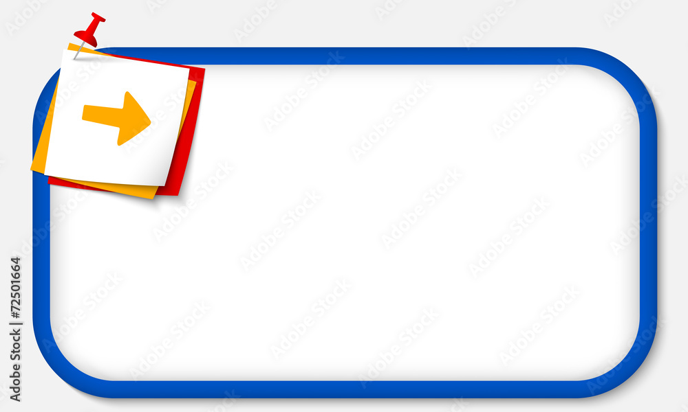 blue frame with pushpin and arrow blue frame with pushpin and arrow