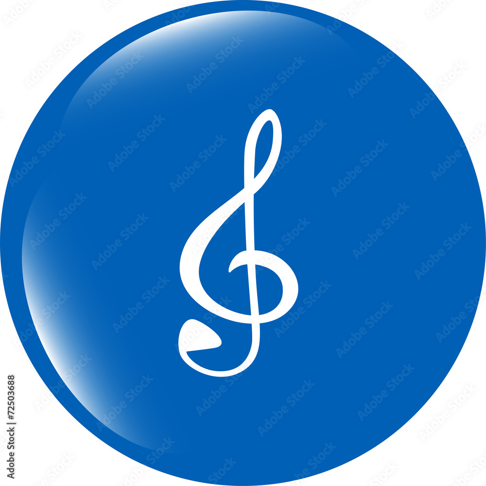 music round glossy web icon on white background music round glossy web icon on white background