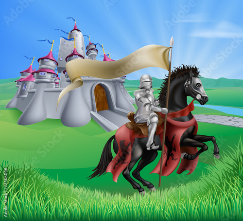 Castle and knight landscape
