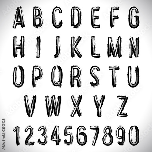 Grunge Hand Made Vector Font