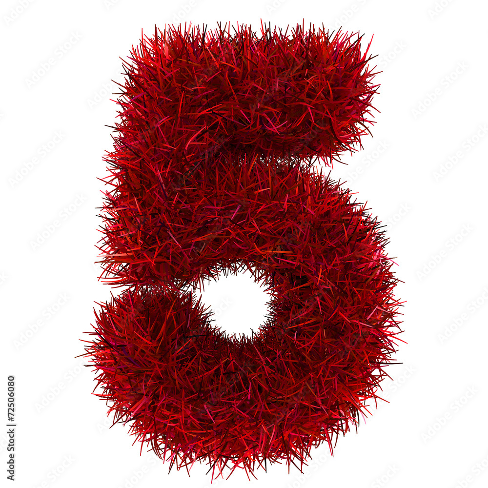 numbers of red grass concept. isolated on white. 