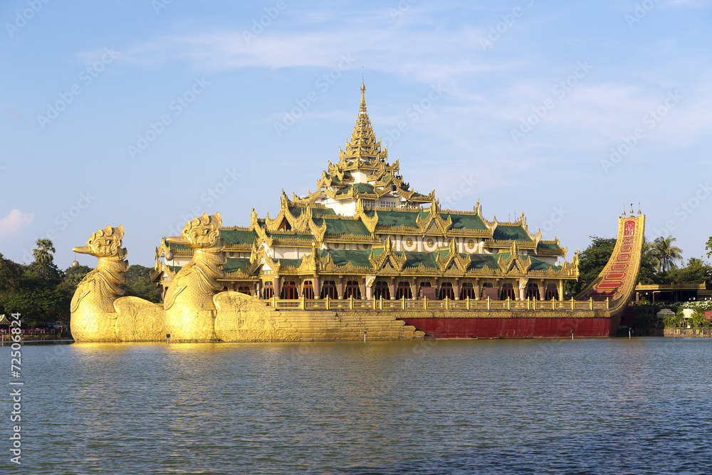 The Royal Floating Barge, Karaweik Lake Yangon, Burma