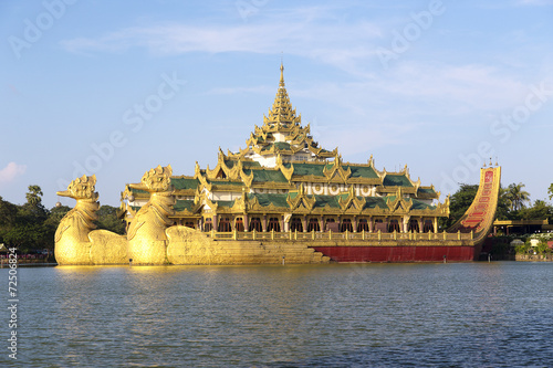 The Royal Floating Barge, Karaweik Lake Yangon, Burma © Anthony Shaw