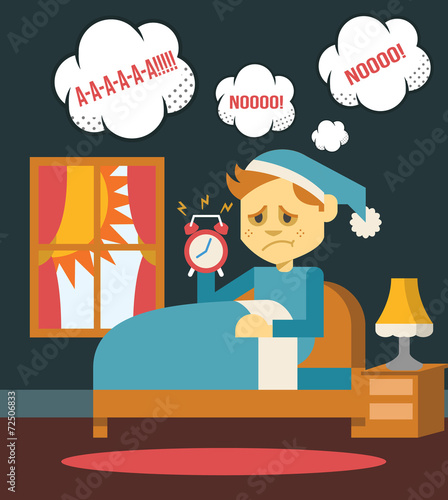 Wake up. Vector flat illustration