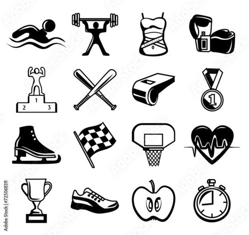 Vector sport black icon set