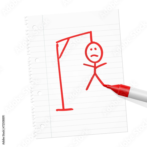 papierblatt filzstift hangman I