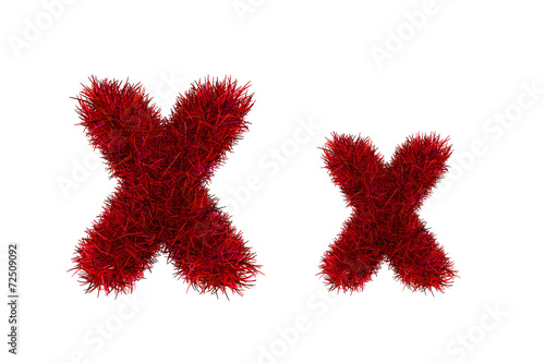 red grass letters  upper and lowercase 