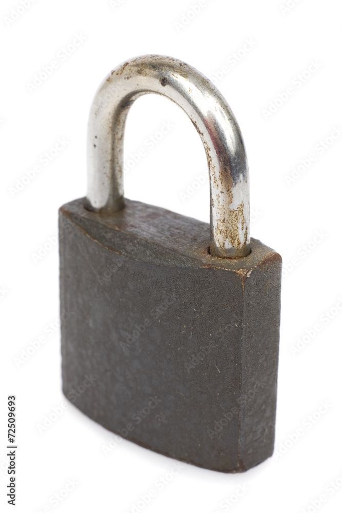 Fototapeta premium Old lock on the white background