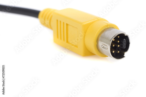 S-Video cables details connectors on white background