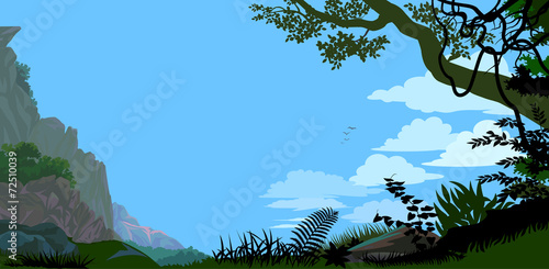 Amazing blue sky and a hill