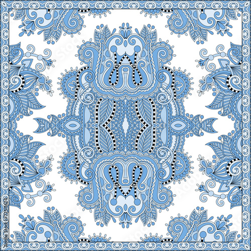 blue colour floral paisley bandanna. Square ornament