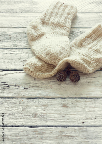 Fototapeta Naklejka Na Ścianę i Meble -  Handmade knitting socks