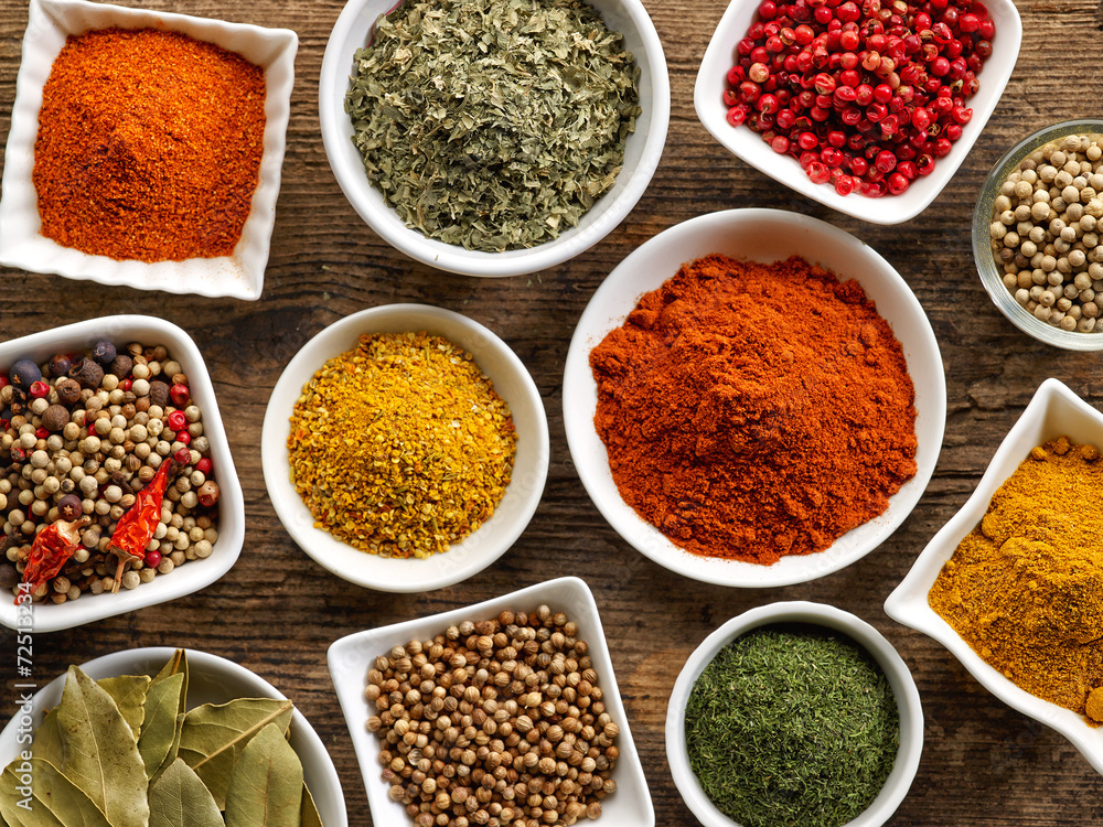 various kinds of spices