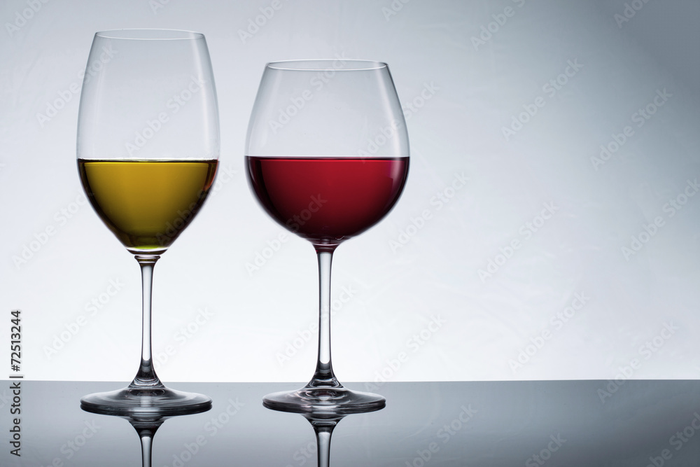 Red and White Wine Glasses