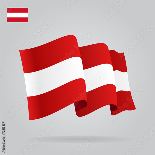 Flat and waving Austrian Flag. Vector