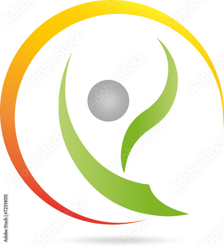Mensch, Fitness, Gesundheit, Logo