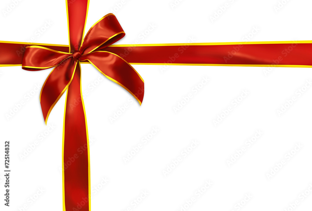 Red gift ribbon on white background Red gift ribbon on white background