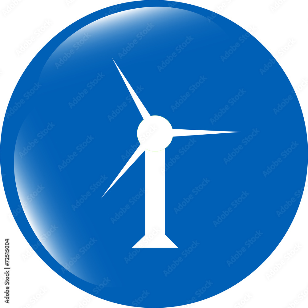 wind turbine icon, web button isolated on white wind turbine icon, web button isolated on white