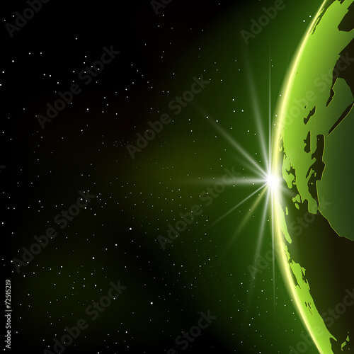 Vector Planet Earth Illustration in Space