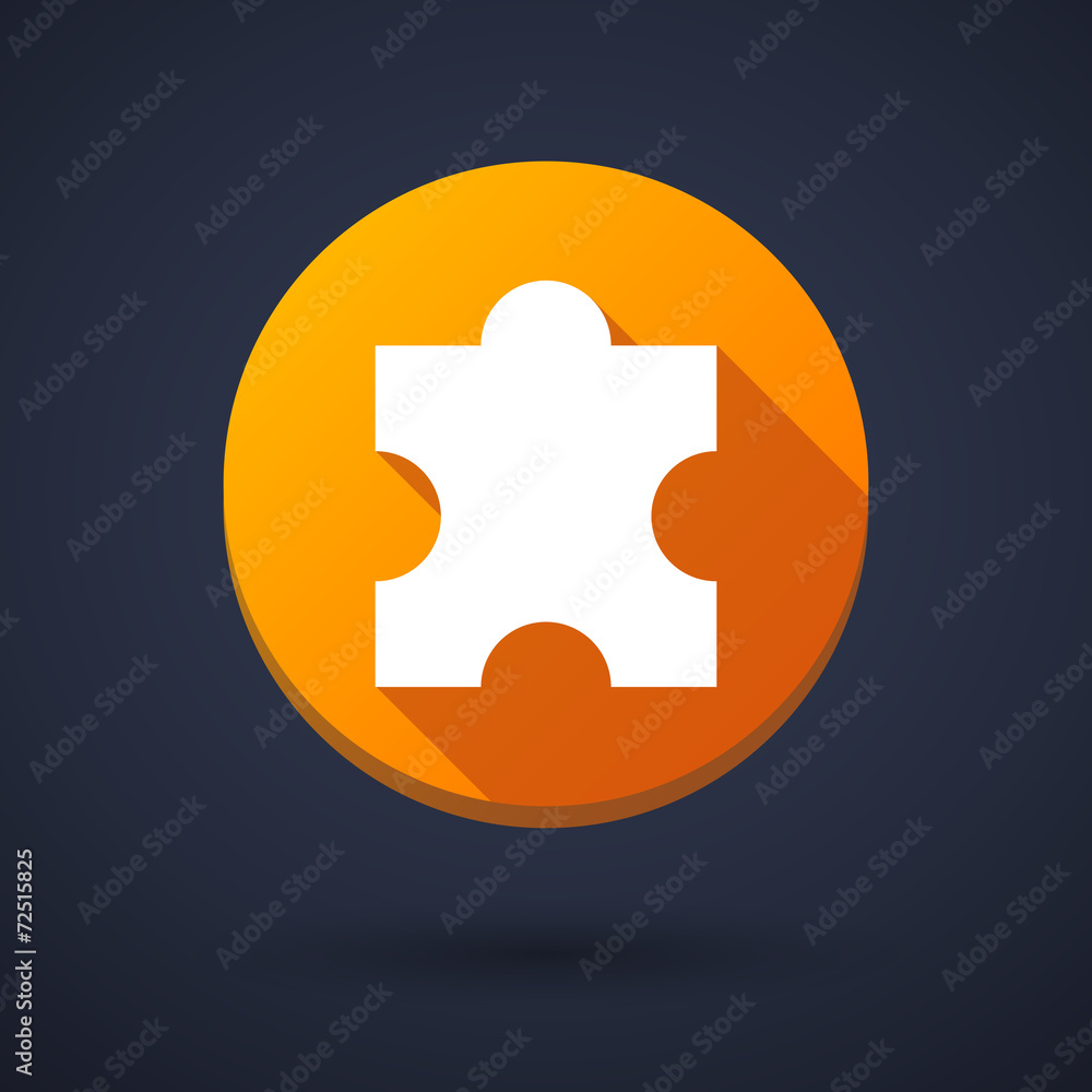 Long shadow icon with a puzzle piece Long shadow icon with a puzzle piece