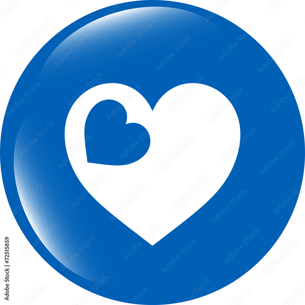 Valentine heart sign, web button isolated on white Valentine heart sign, web button isolated on white