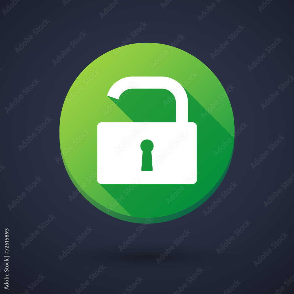 Long shadow icon with a lock pad Long shadow icon with a lock pad