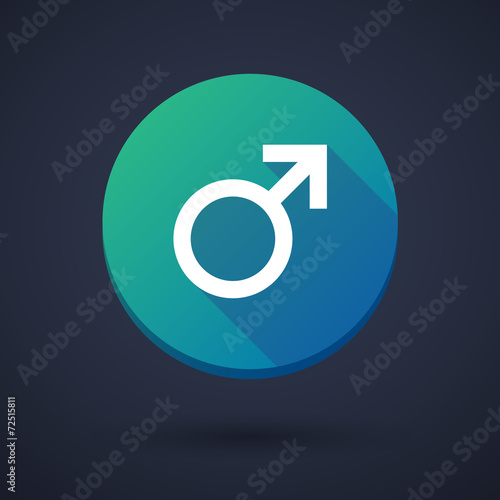 Long shadow icon with a male sign