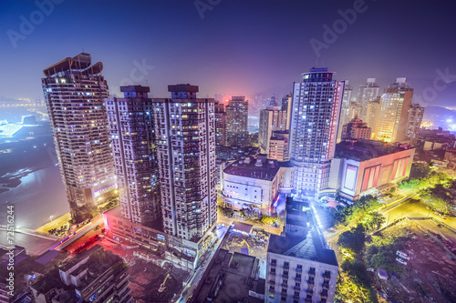 Chongqing, China Cityscape at Night photo