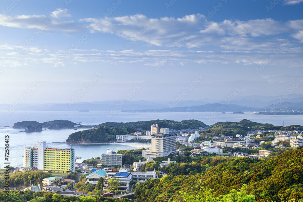 Fototapeta premium Shirahama, Japan Beachfront Skyline
