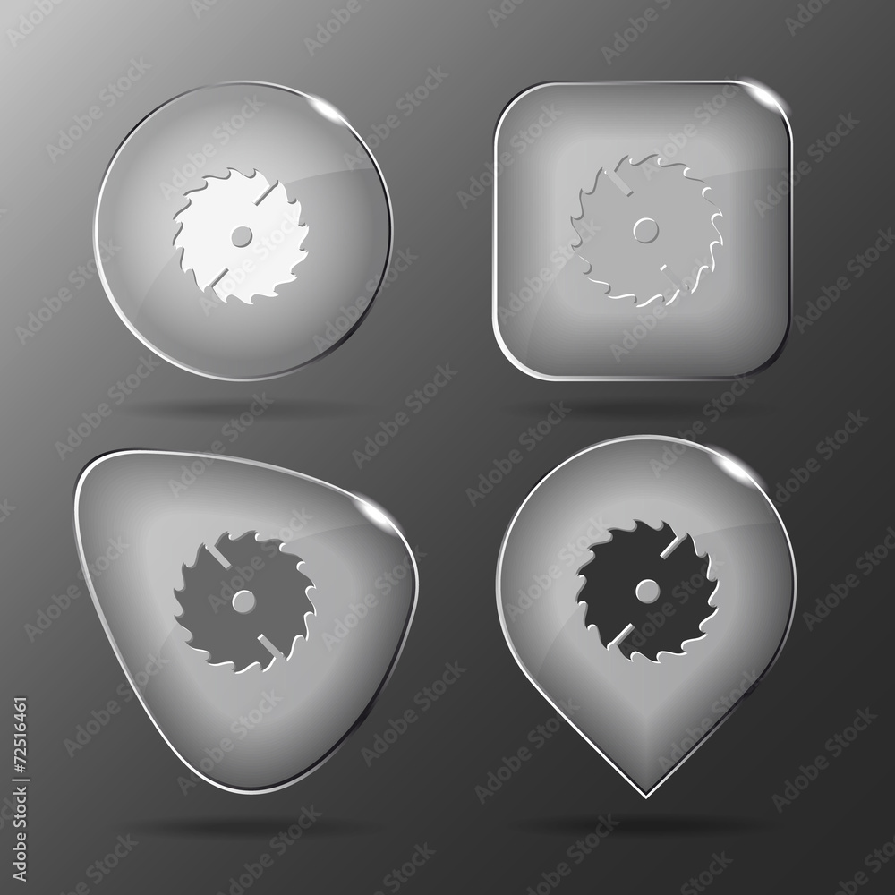 Circ saw. Glass buttons. Vector illustration. Circ saw. Glass buttons. Vector illustration.