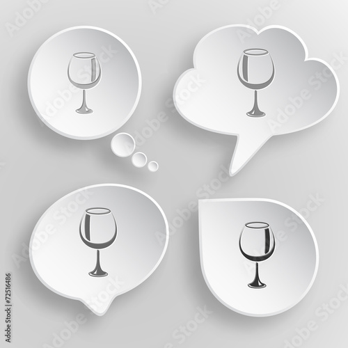 Goblet. White flat vector buttons on gray background.