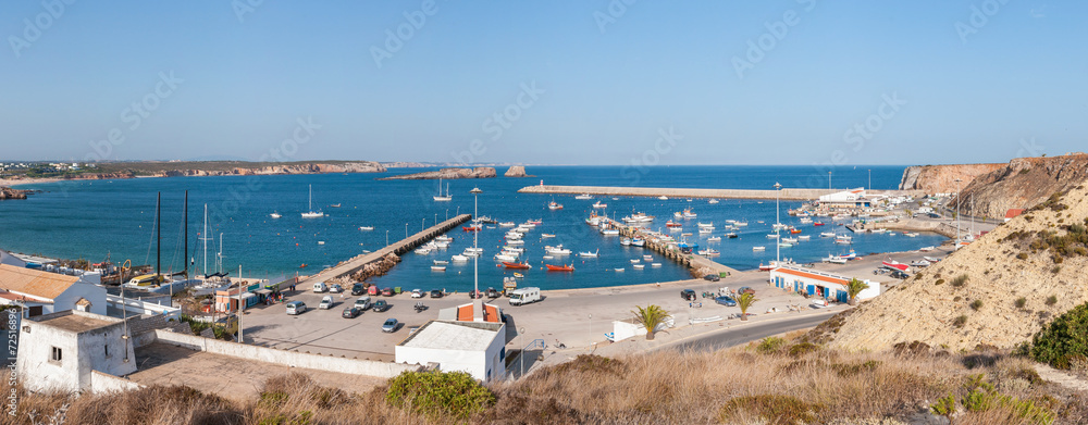 Panoramic view of old port in Sagres