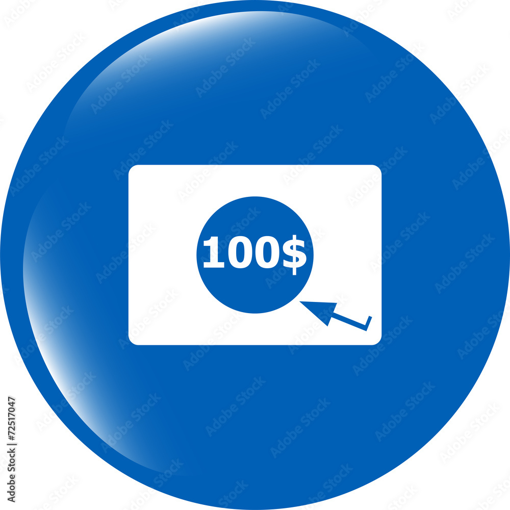 glossy money bag icon with dollars for web applications glossy money bag icon with dollars for web applications