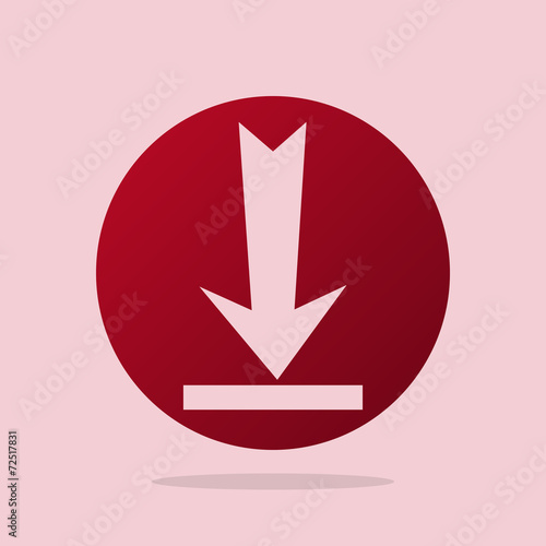 Download Button With Arrow With Red Background