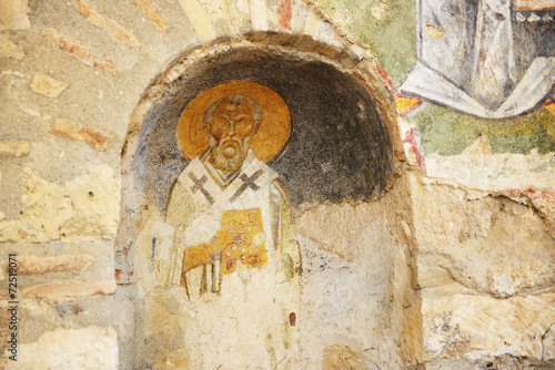 Cuadro en lienzo The painting on wall in church of St. Nicholas at Myra, Turkey