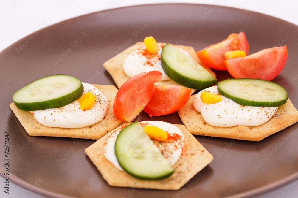 Snacks with vegetables Snacks with vegetables